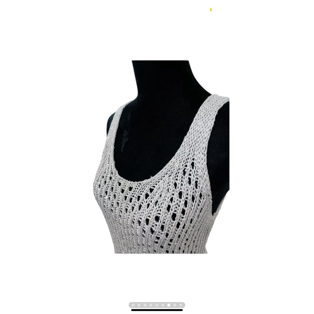 Eileen Fisher Open Knit Sequin Sleeveless Sweater Women's‎ Size XS - Picture 6 of 9